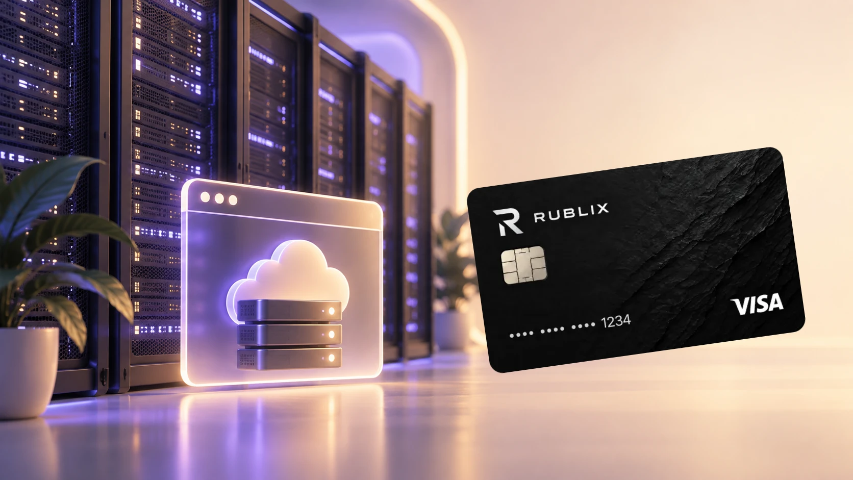 Серверы для сайта и карта Rublix Visa